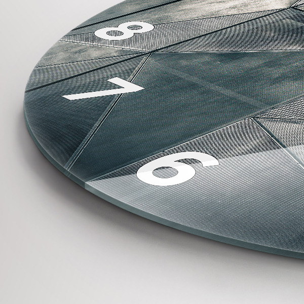 Zegar ścienny okrągły Metalowa abstrakcja trójkąty