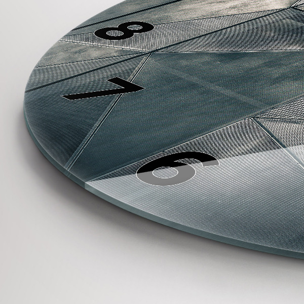 Zegar ścienny okrągły Metalowa abstrakcja trójkąty