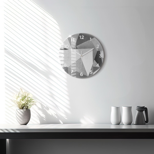 Zegar ścienny okrągły Szara Geometryczna Abstrakcja