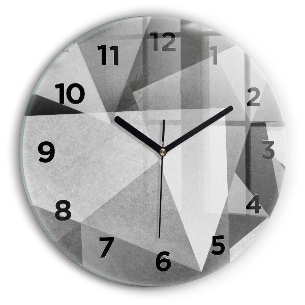 Zegar ścienny okrągły Szara Geometryczna Abstrakcja