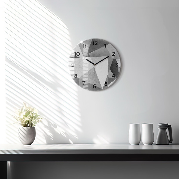 Zegar ścienny okrągły Szara Geometryczna Abstrakcja