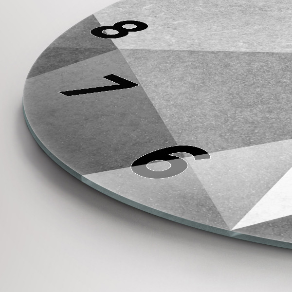 Zegar ścienny okrągły Szara Geometryczna Abstrakcja