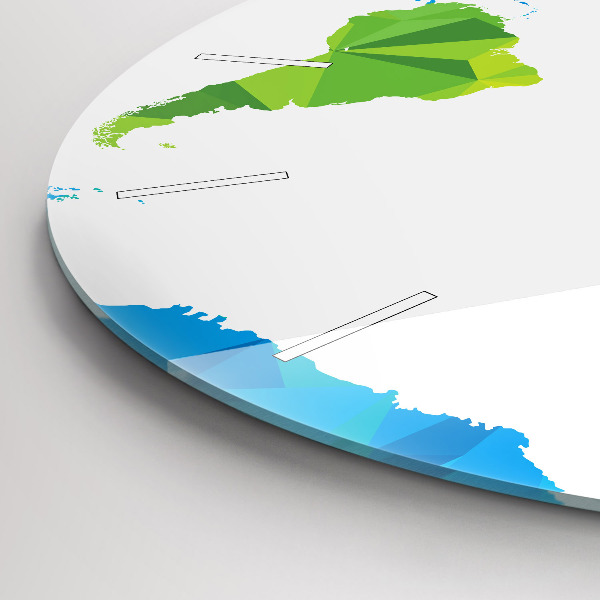 Zegar ścienny okrągły Abstrakcyjna mapa świata
