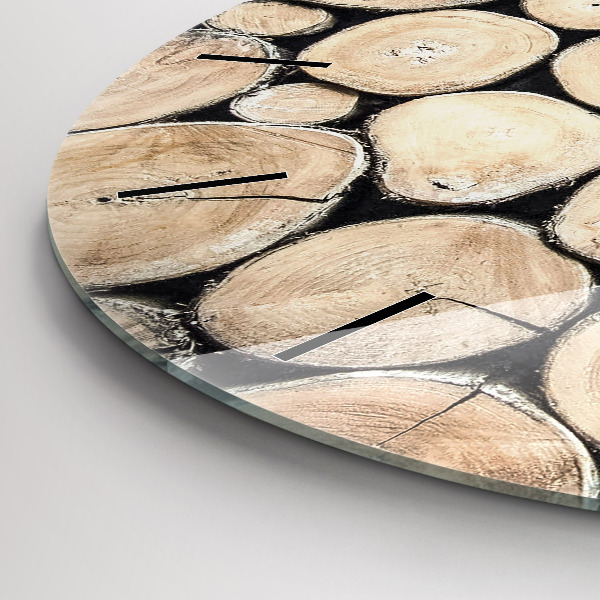 Zegar ścienny okrągły Ścięte pieńki drzewa