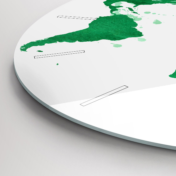 Zegar ścienny okrągły Zielona mapa świata