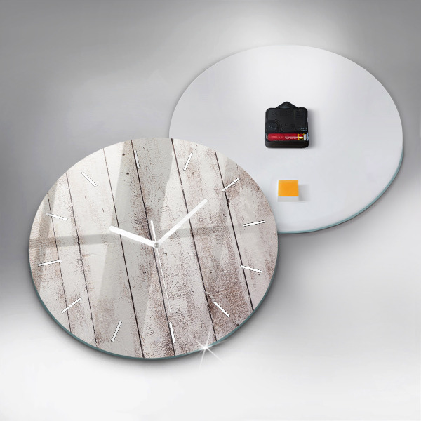 Zegar ścienny okrągły Jasne deski drewna