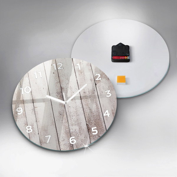 Zegar ścienny okrągły Jasne deski drewna