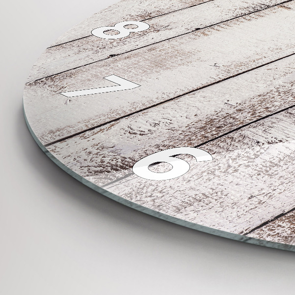 Zegar ścienny okrągły Jasne deski drewna