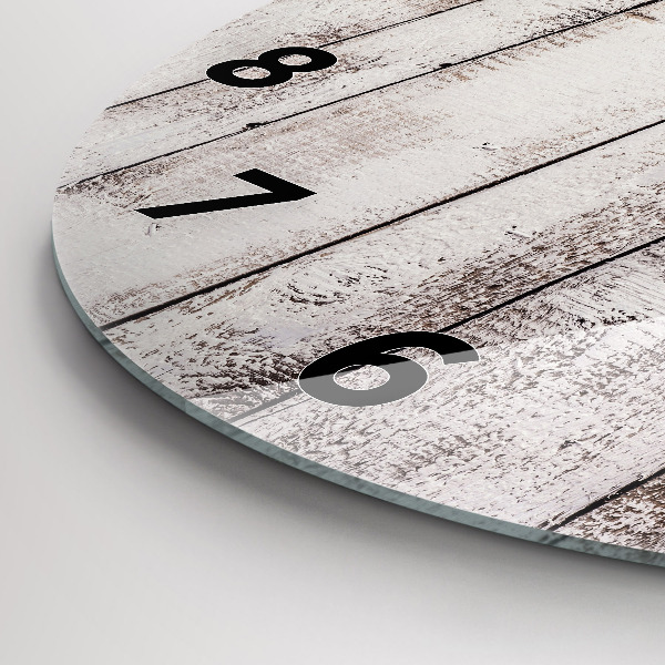 Zegar ścienny okrągły Jasne deski drewna