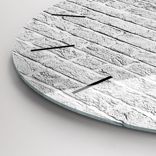 Zegar ścienny okrągły Ściana z jasnych cegieł