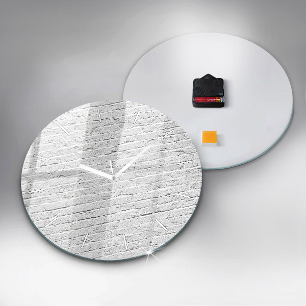 Zegar ścienny okrągły Ściana z jasnych cegieł