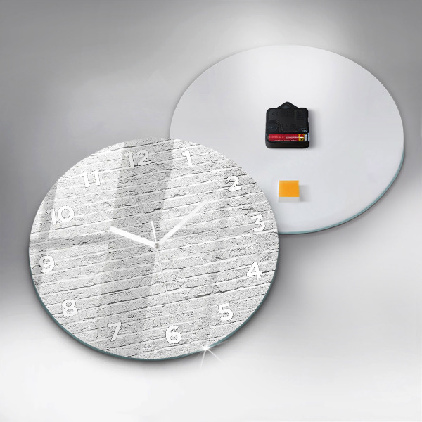Zegar ścienny okrągły Ściana z jasnych cegieł