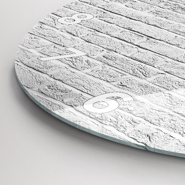 Zegar ścienny okrągły Ściana z jasnych cegieł