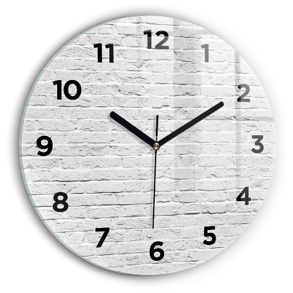 Zegar ścienny okrągły Ściana z jasnych cegieł