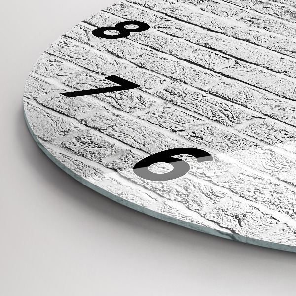 Zegar ścienny okrągły Ściana z jasnych cegieł