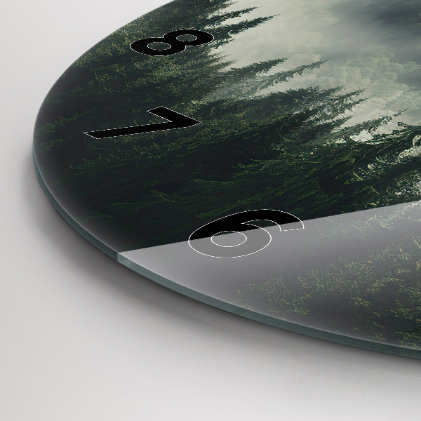 Zegar okrągły z nadrukiem Las Krajobraz