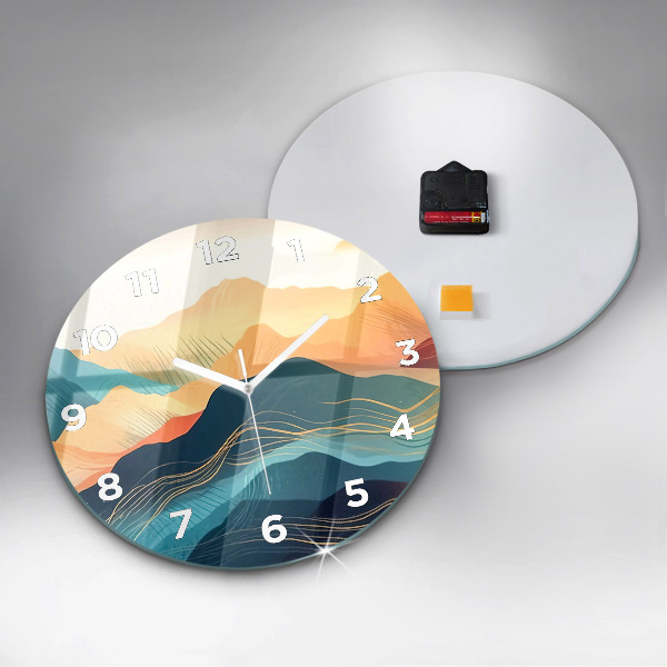 Zegar okrągły z nadrukiem Krajobraz górski