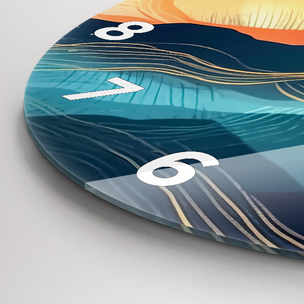 Zegar okrągły z nadrukiem Krajobraz górski