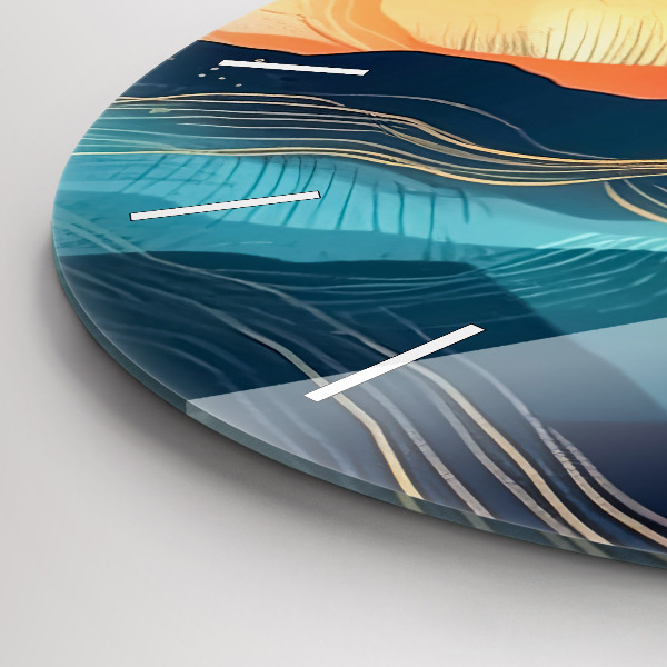 Zegar okrągły z nadrukiem Krajobraz górski