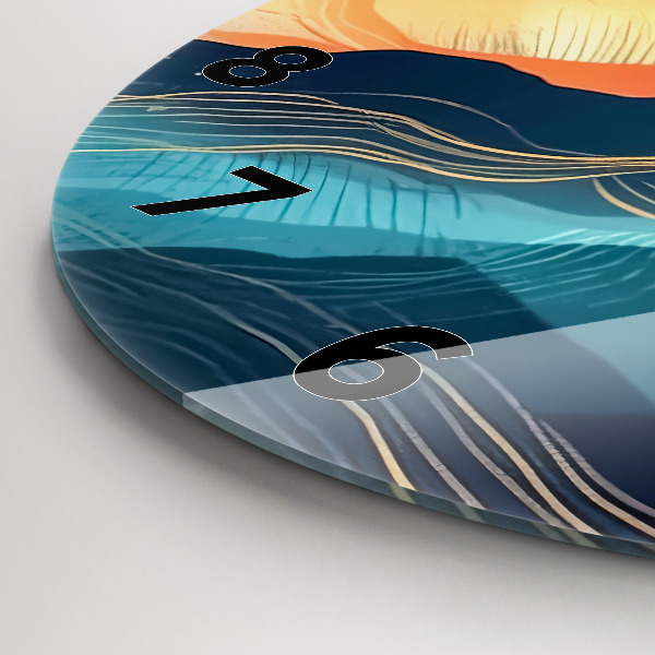 Zegar okrągły z nadrukiem Krajobraz górski