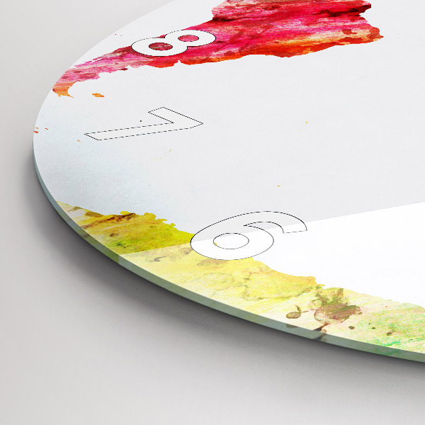 Zegar ścienny okrągły Mapa świata akwarelowa