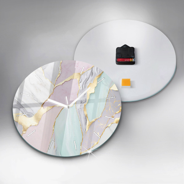 Zegar okrągły z nadrukiem Wzór marmurowy