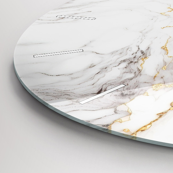 Zegar szklany okrągły Marmur ozdobny