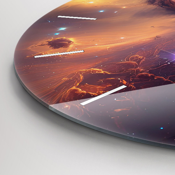 Zegar szklany okrągły Kosmiczny świat gwiazd