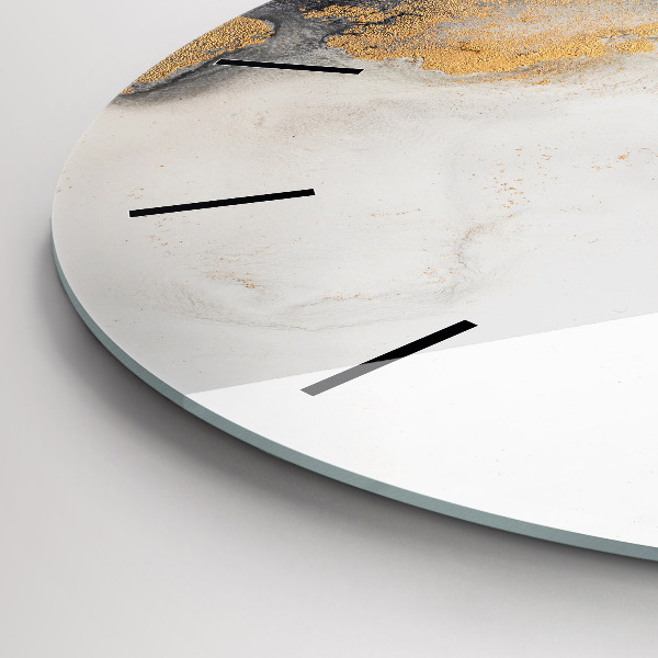 Zegar szklany okrągły Artystyczny marmur