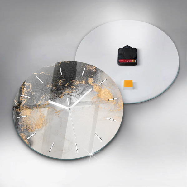Zegar szklany okrągły Artystyczny marmur