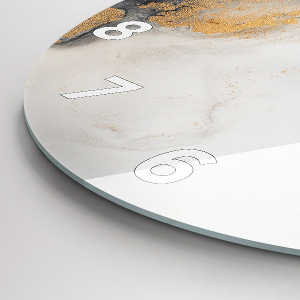 Zegar szklany okrągły Artystyczny marmur