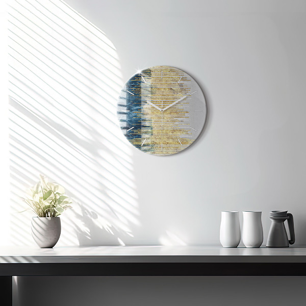 Zegar szklany okrągły Dekoracyjny wzór i złoto