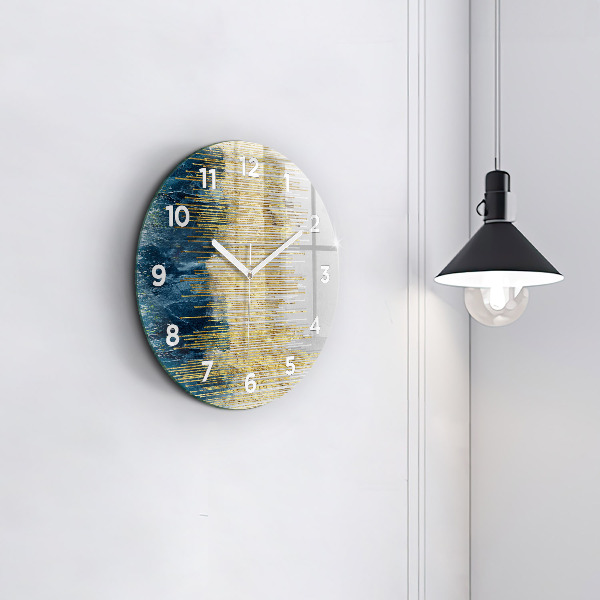 Zegar szklany okrągły Dekoracyjny wzór i złoto