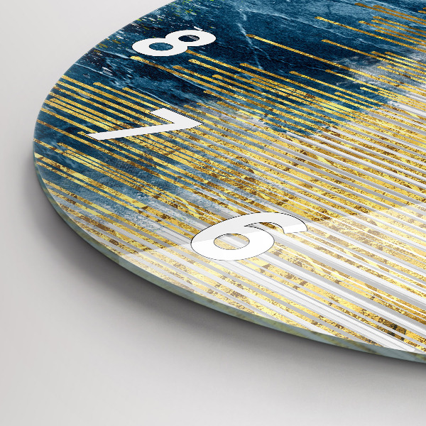 Zegar szklany okrągły Dekoracyjny wzór i złoto