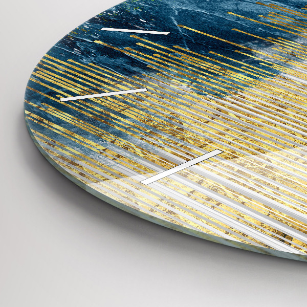 Zegar szklany okrągły Dekoracyjny wzór i złoto