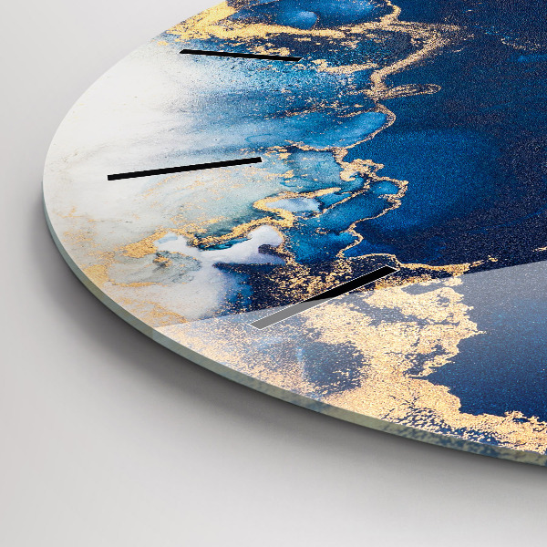 Zegar szklany okrągły Marmur wzór