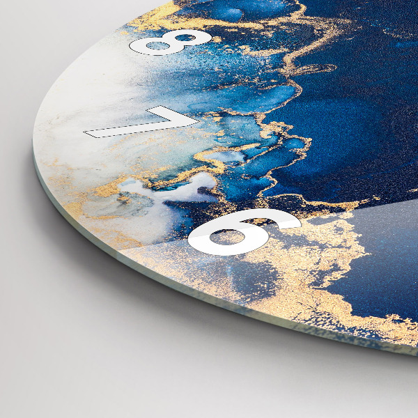 Zegar szklany okrągły Marmur wzór