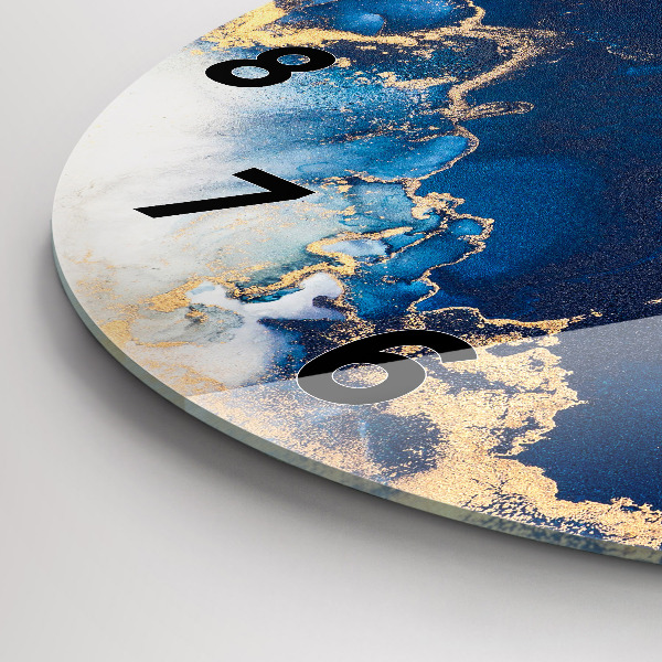 Zegar szklany okrągły Marmur wzór