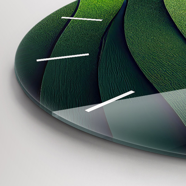 Zegar szklany okrągły Abstrakcja zielone pola