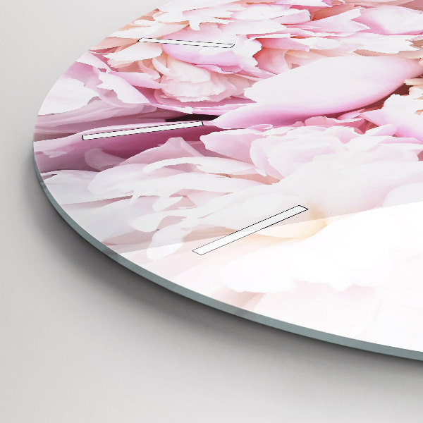 Zegar szklany okrągły Dekoracyjne kwiaty