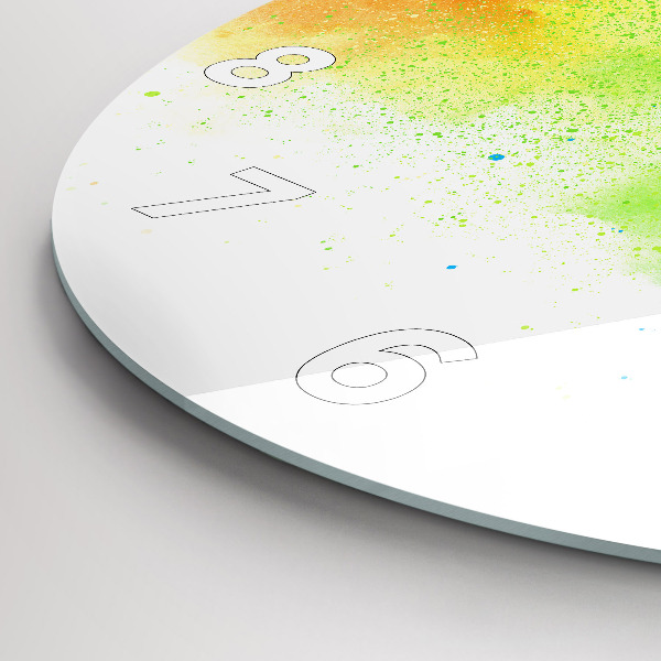 Zegar szklany okrągły Abstrakcyjna tęcza