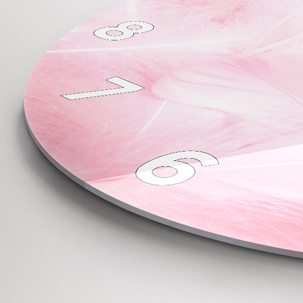 Zegar szklany okrągły Pióra – abstrakcja