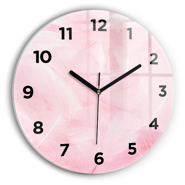 Zegar szklany okrągły Pióra – abstrakcja