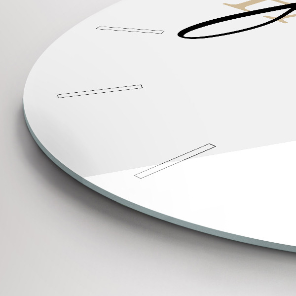 Zegar szklany okrągły Napis Family