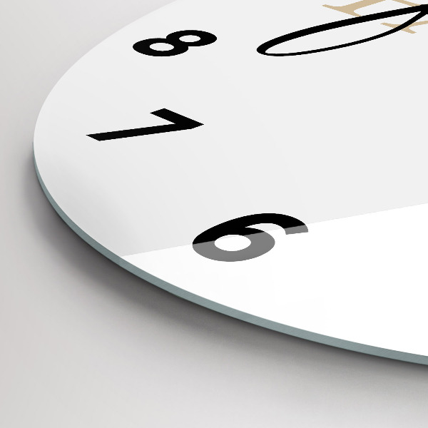 Zegar szklany okrągły Napis Family