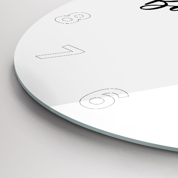 Zegar szklany okrągły Napis Bon voyage