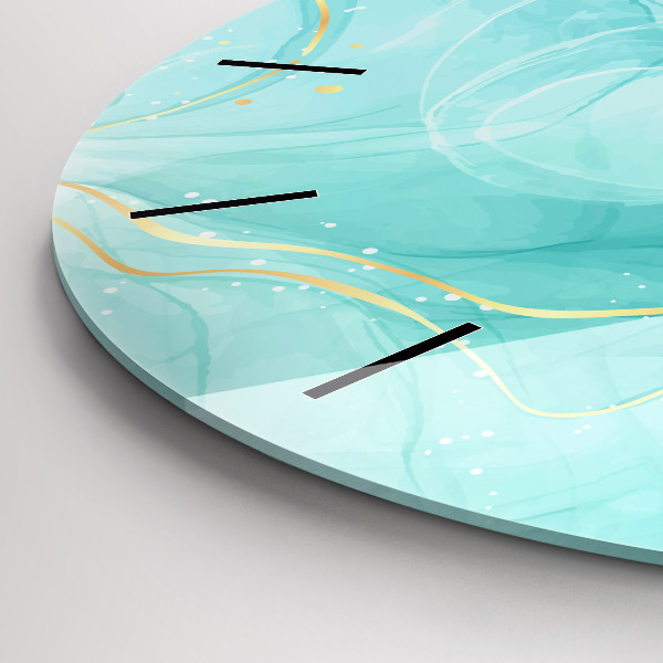 Zegar szklany okrągły Abstrakcja marmur