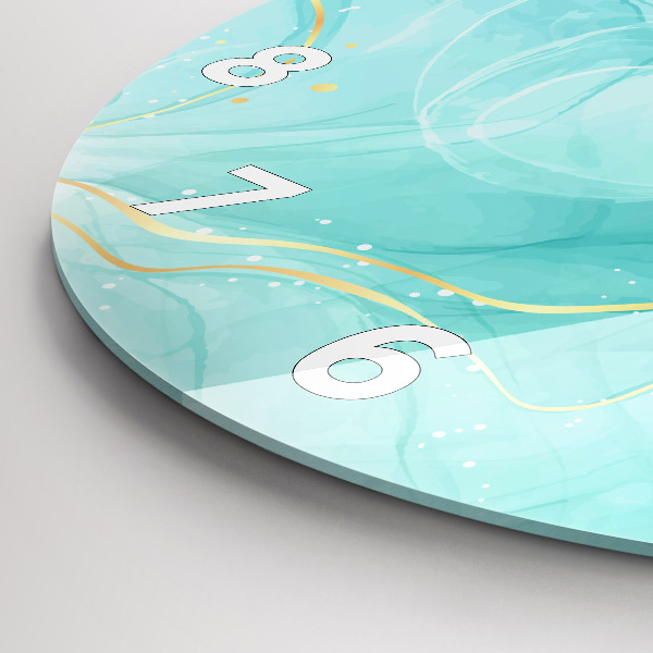 Zegar szklany okrągły Abstrakcja marmur