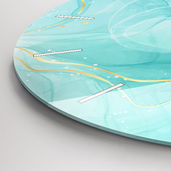 Zegar szklany okrągły Abstrakcja marmur