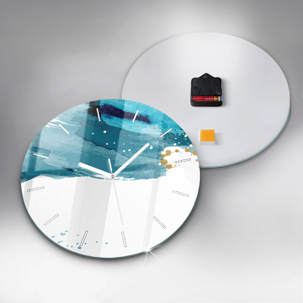 Zegar szklany okrągły Pociągnięcia pędzla